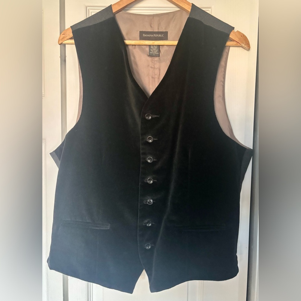 Banana Republic Black Velvet Vest
